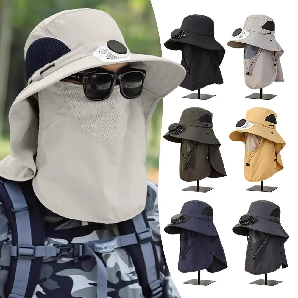 Solar Charging Fan Hat Working Outdoors Sunshade Sun Pot Picking Sun Hat Tea Garden Protection Greenhouse Removable