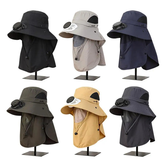 Solar Charging Fan Hat Working Outdoors Sunshade Sun Pot Picking Sun Hat Tea Garden Protection Greenhouse Removable